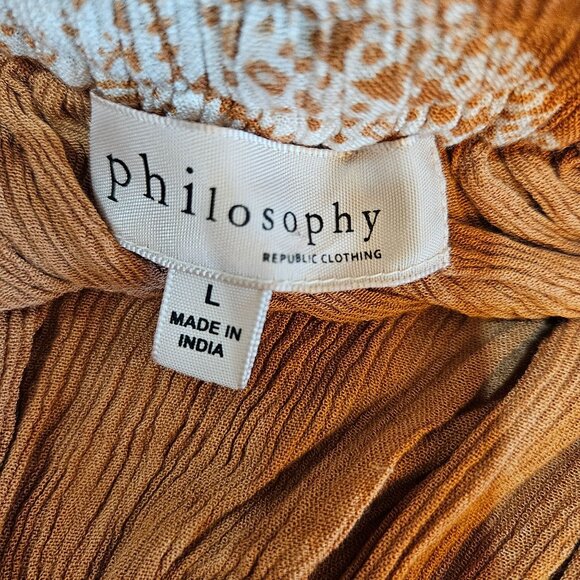 Philosophy Republic Maxi Skirt Large Boho Festival Gauzy  Tan Tie Waist - Picture 5 of 9